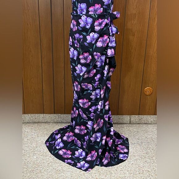 Chiara Boni La Petite Robe Draped High-Neck Floral Gown size 16 - Picture 9 of 14